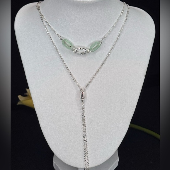 LC Lauren Conrad Silver Tone 16 inch Multi Chain Necklace - Picture 5 of 7